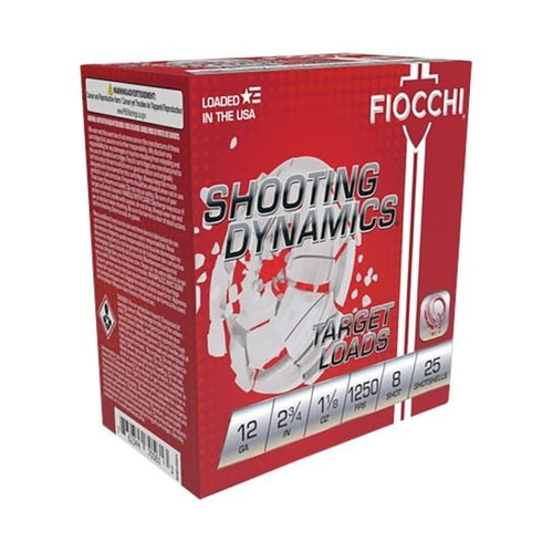 Fiocchi Shooting Dynamics 12 Gauge 25 Rounds 2.75in 1-1/8oz #8 Lead Birdshot 