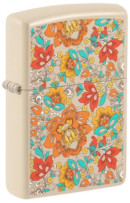 Zippo Vintage Floral Flat Sand Lighter