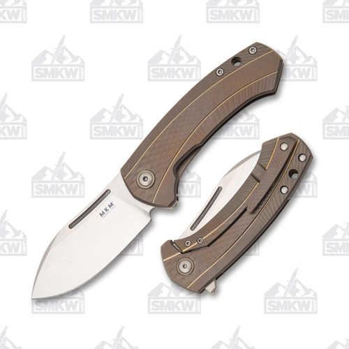 MKM Colvera Folding Knife 2.9” Plain Drop Point Bronze Titanium