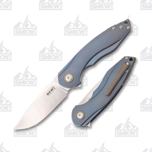 MKM Timavo Voxnaes Blue Machined Titanium Folding Knife