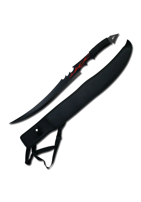 26" Black Stainless Steel Fantasy Sword with Cord Wrapped Handle