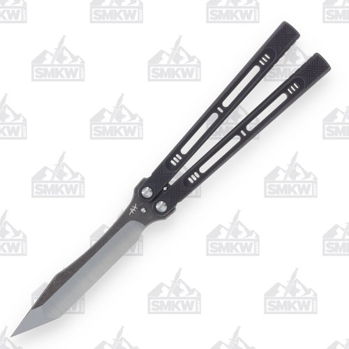Heibel Menace Balisong #29 Two Tone Damasteel/Black Coated Titanium HKM029