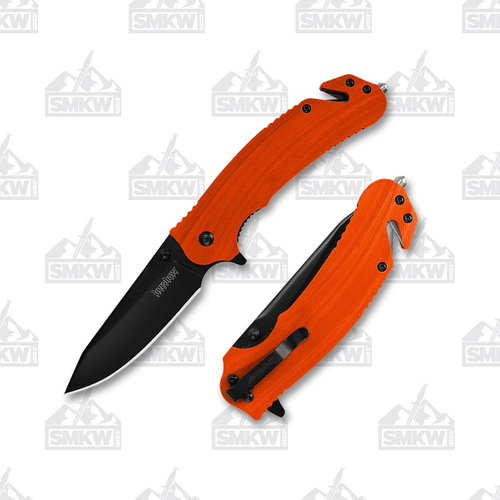 Kershaw Barricade Assisted Flipper 3.5in Drop Point Blade Orange