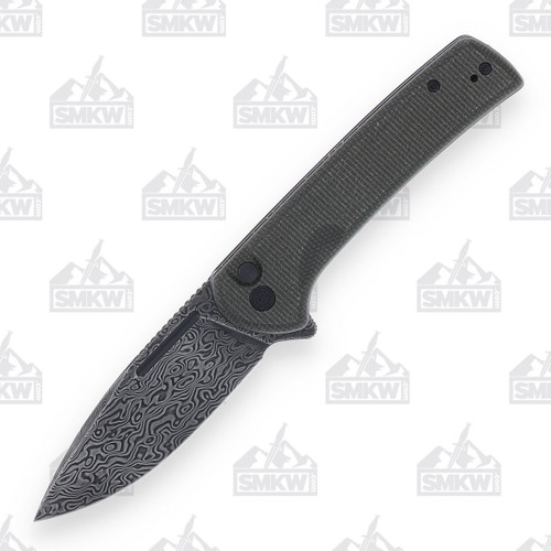 CIVIVI Conspirator Folding Knife Damascus Dark Green Micarta