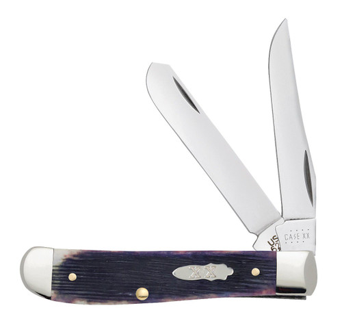 Case Purple Barnboard Bone Mini Trapper Folding Knife