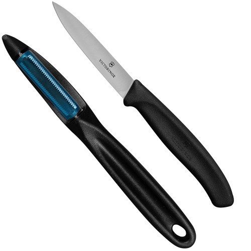 Victorinox Paring Knife and Peeler Set Black
