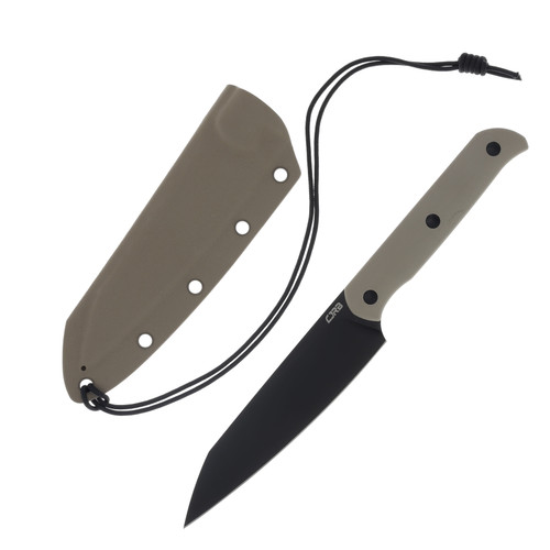 CJRB Silax Fixed Blade Knife Black AR-RPM9 Desert White G-10 CJRB1921BBDE