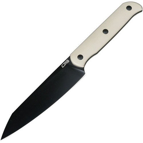 CJRB Silax Fixed Blade Knife Black AR-RPM9 Desert White G-10