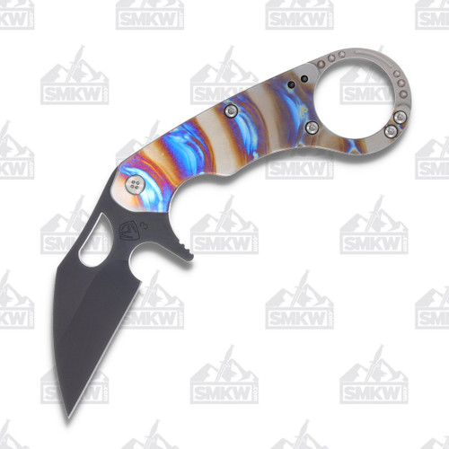 Medford Burung 3.25in 3V PVD Wharncliffe Blade Flamed Violet Stripe