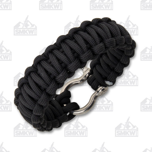 Combat Ready Black 9" Survival Bracelet with Metal Buckle