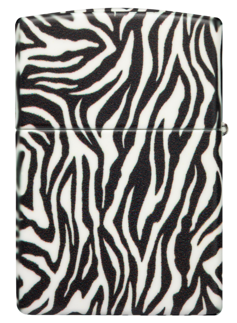 Zippo 540 White Matte Zebra Print Lighter