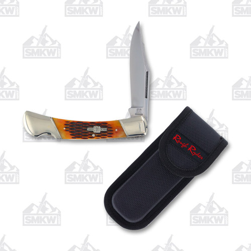 Rough Ryder Brown Jigged Bone Large Lockback Folding knife