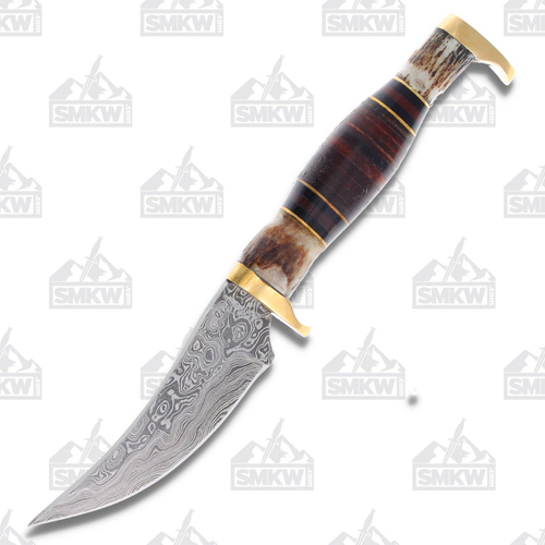Marble's Damascus Small SKinner Fixed Blade Knife
