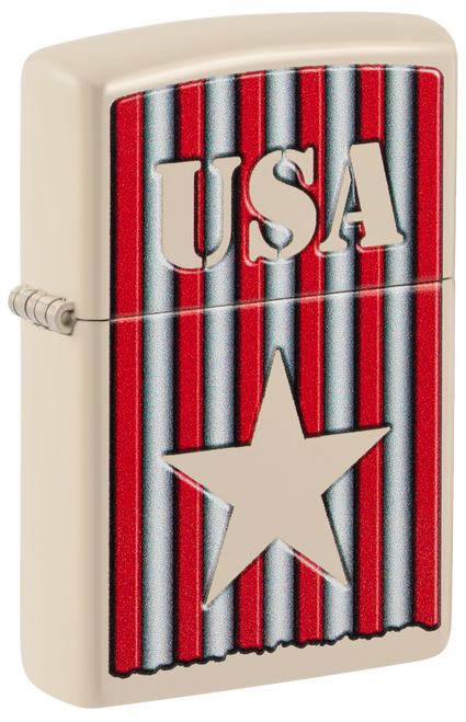 Zippo Flat Sand USA Stripes Lighter