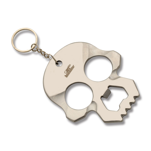 Silver Skull Self Defense Keychain and Bottle Opener