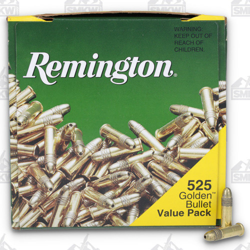 Remington Golden Bullet 22 LR Ammunition 36 Grain Copper Plated Rimfire 525 Rounds Lead HP
