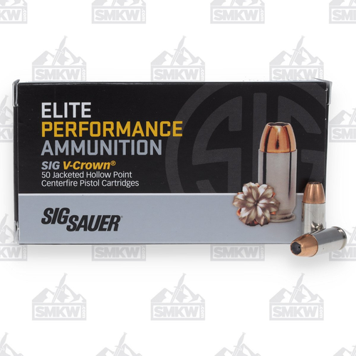 Sig Elite V-Crown 9mm Ammunition 115 Grain JHP 50 Rounds