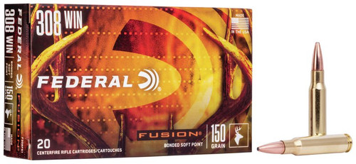 Federal Fusion 308 Winchester Ammunition 150 Grain Bonded Fusion Soft Point 20 Rounds