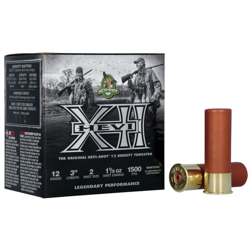 Hevi-Shot Hevi-XII Waterfowl 12 Gauge Ammunition 3" 1.12oz #2 Shot Tungsten 25 Shotgun Shells