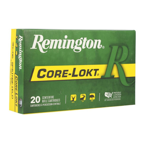 Remington Core-Lokt 30-60 Springfield Ammo 125 Grain Brass Centerfire 20 Rounds Core-Lokt PSP