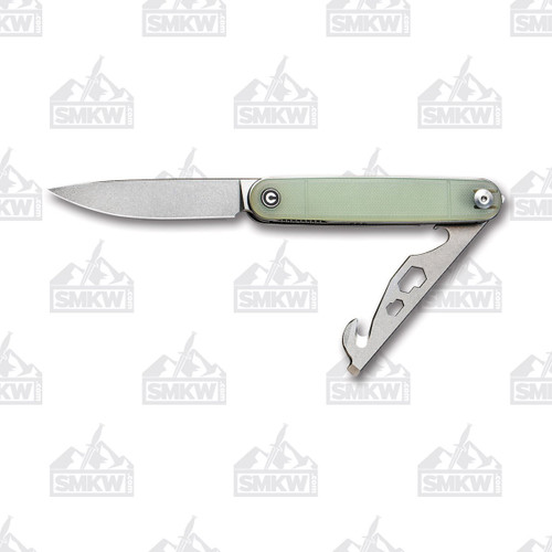 CIVIVI Crit Front Flipper Folding Knife Natural Green G-10