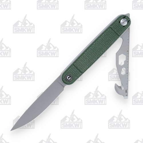 CIVIVI Crit Folding Knife Green Micarta Multi-Tool
