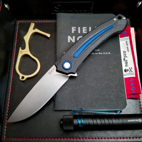 MKM Arvenis Folding Knife Black G-10 Blue SMKW Exclusive