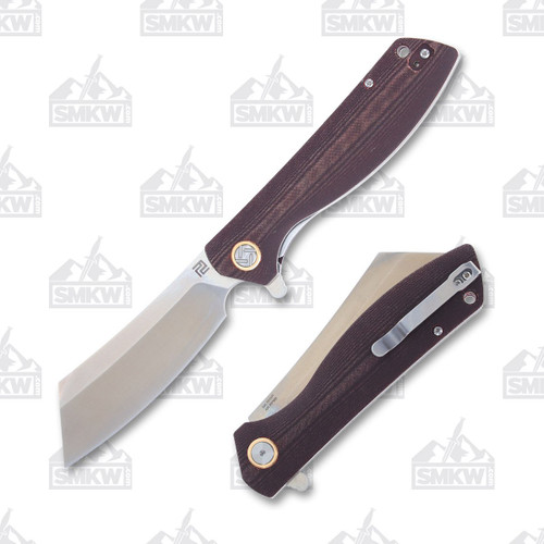 Artisan Cutlery Tomahawk Folding Knife Burgundy Micarta SMKW Exclusive