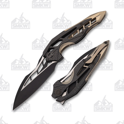 WE KNIFE Arrakis Black/Champagne 3.45 Plain Black Stonewash Wharncliffe 1