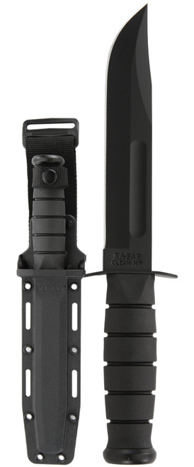 KA-BAR Full Size Black Fighting Knife Fixed 7in Straight Edge Blade KA1213