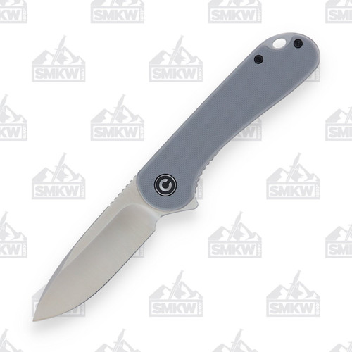 CIVIVI Elementum Folding Knife Gray G-10 2.96 Inch Plain Satin Drop Point 1