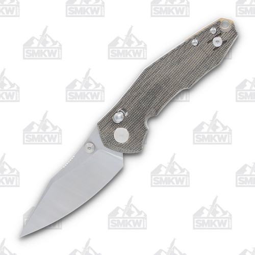 GiantMouse Ace Nazca Green Canvas Micarta Folding Knife GMNAZGC