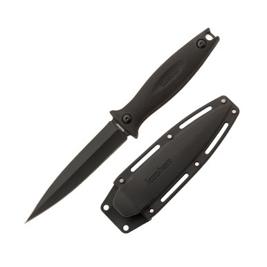 Kershaw Secret Agent Fixed Knife 4.4in Plain Black Oxide Spear Point