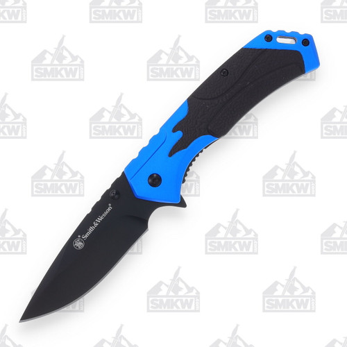 Smith & Wesson Blue and Black Linerlock