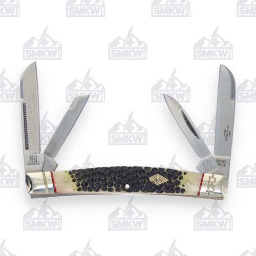 Rough Ryder Congress Folding Knife Buckshot Bone Front Open