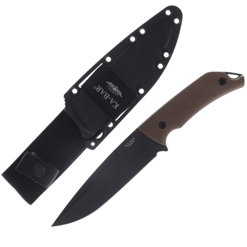 KA-BAR Jarosz Turok Fixed Blade Brown 6.25in Plain Black Clip Point KA7503