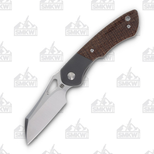Olamic Whippersnapper BL Folding Knife 036-W Burlap Micarta Dark Blast Wharncliffe