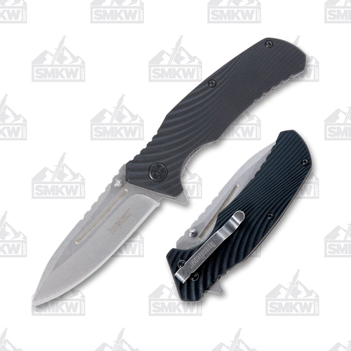 Kershaw Huddle SpeedSafe Folding Knife 3.25in Stonewash Drop Point