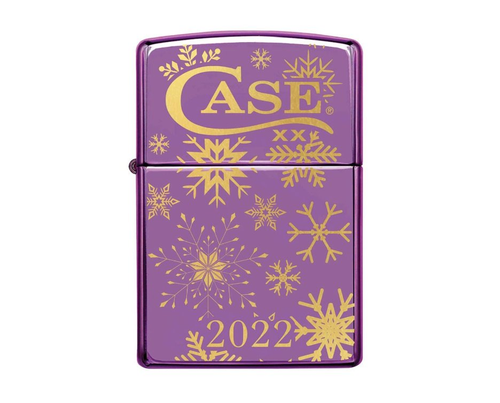 Zippo Case Christmas 2022 Purple Snowflake Lighter