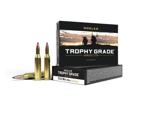 Nosler Trophy Grade Partition Ammo 243 Winchester 100 Grain JSP 20 Rounds