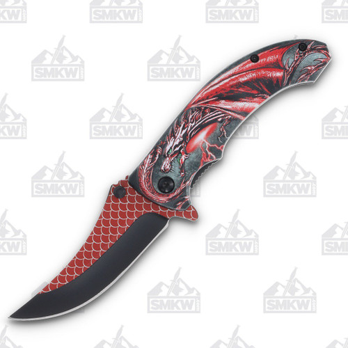 Dragonscale Red Folding Knife