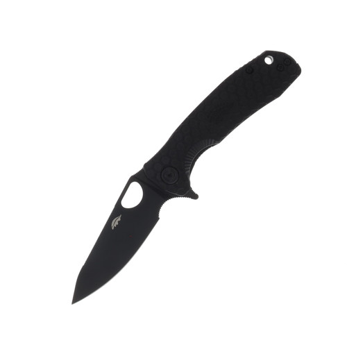 Honey Badger Large Folding Knife 3.63in Plain Black DLC Tanto HB4032