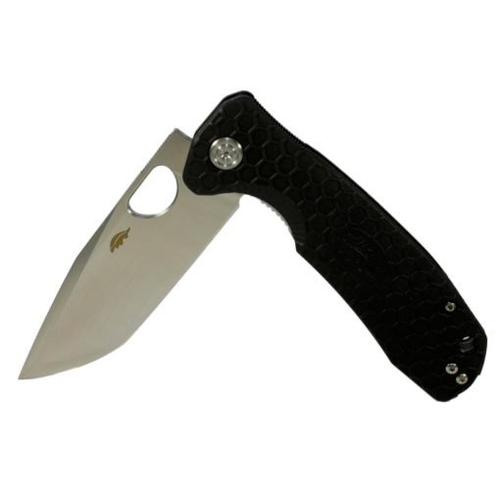 Honey Badger Small Tanto Folding Knife Black 2.81in Plain Satin Blade