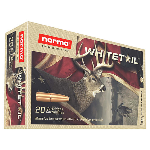Norma Whitetail 270 Winchester Rifle Ammunition 20 Rounds Brass Centerfire 130 Grain PSP 