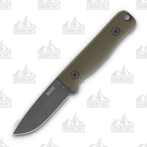 Reiff F3XC Tungsten OD Green G-10 (Black Kydex Sheath)