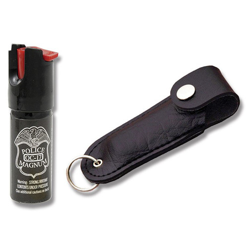 1/2oz Pepper Spray with Black Vinyl Keyring Holster