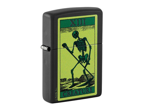 Zippo Creature Tarot Card Black Matte Lighter