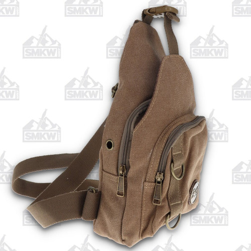 Fabigun Conceal Carry Medium Brown Canvas Sling Purse