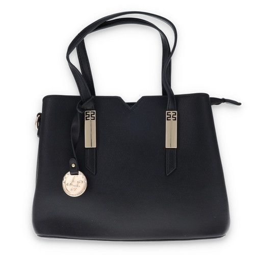 Leda's Fashions Black V-Neck Purse