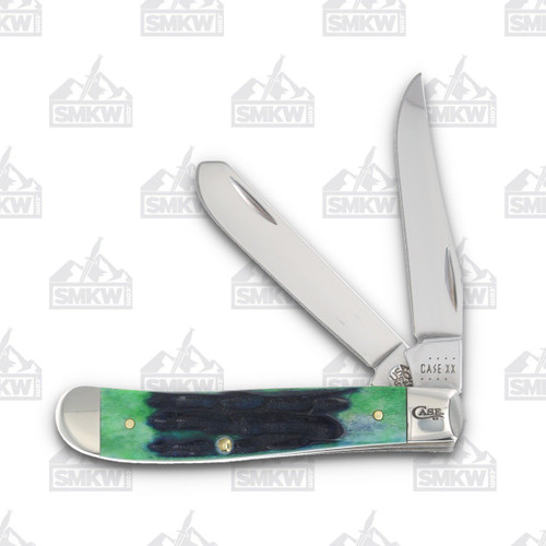 Case Deep Canyon Green Jigged Bone Mini Trapper Folding Knife